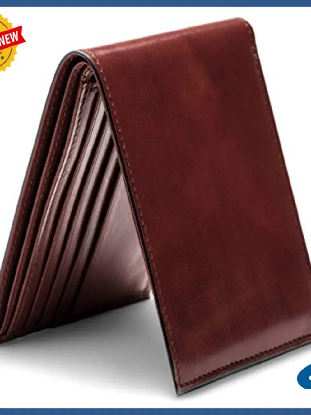 Men's RFID Blocking Leather Bifold Wallet with ID Window
